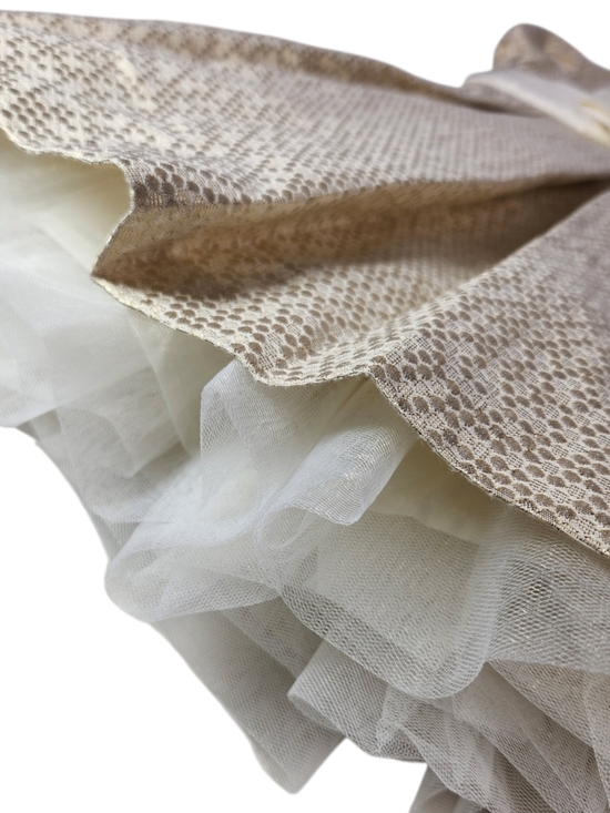 Gymboree Girls 5T Metallic Gold Sparkle Pleated Tulle Bow Holiday Party Dress - Picture 6 of 7